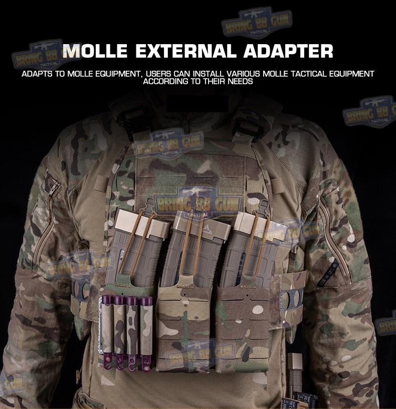 เพ้าแม็กกาซีน KTAR (5.56 แบบ3ช่อง) (V5 PC Triple Mag Plate) (G Buckle + Velcro) (Ferro Concepts KTAR Front Flap) (KTAR Front Flap)