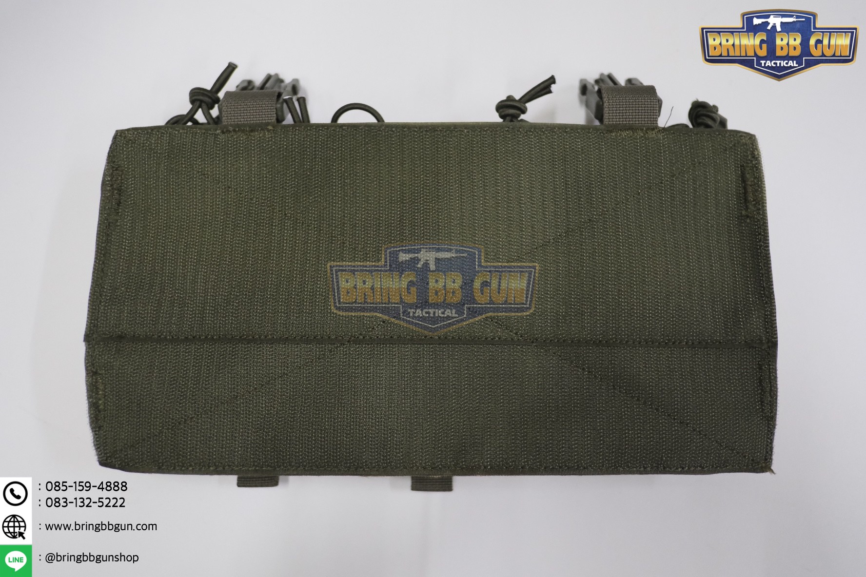 เพ้าแม็กกาซีน 5.56 แบบ4ช่อง ติดเสื้อเกราะ/เสื้อเวส (5.56 Quadruple mag plate) (Velcro Front Panel)