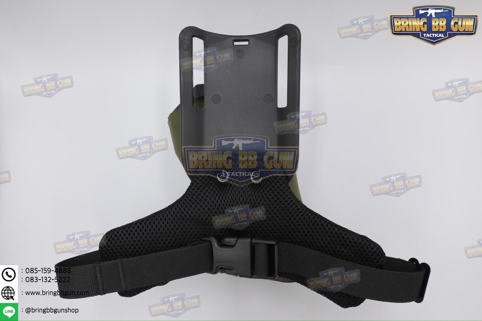 ซองปืน 6354DO Ver. 2 (ซอง6354+สายรัดต้นขาแบบนวม) ซองปืนพกนอกปลดนิ้วโป้ง + ช่องไฟฉาย (ซองปืน 6354DO) (6354 DO) (Glock 17/18/19 + X300) (P320 + X300)