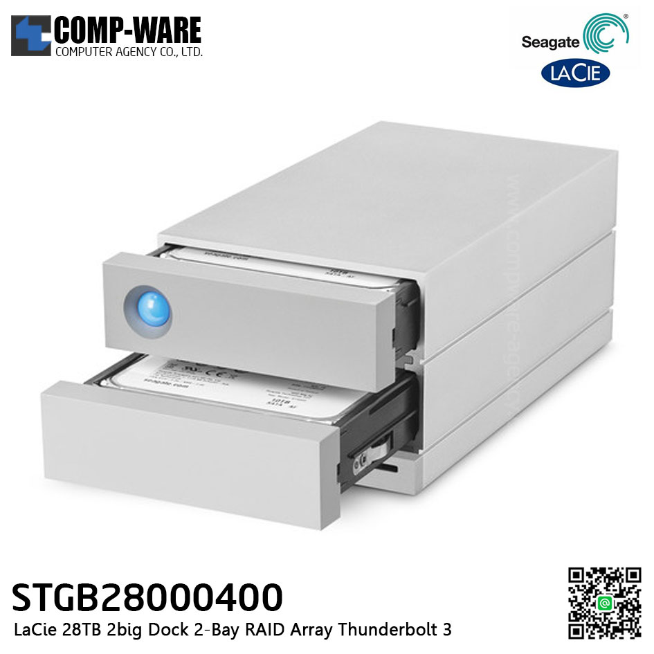 Seagate LaCie 2Big Dock RAID Thunderbolt 3 28TB 7200RPM External Hard Drive STGB28000400 // สั่งซื้อขั้นต่ำ MOQ = 2 unit
