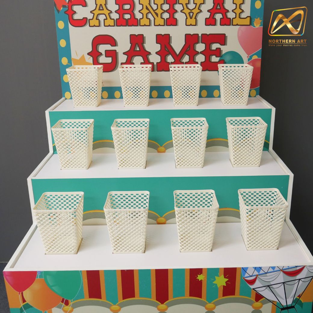 เช่าตู้เกมส์โยนบอลลงตะกร้า ขนาด (W) 80 x (L)76 x (H)163 cm. พร้อมลูกบอล 10 ลูก (คละสี)