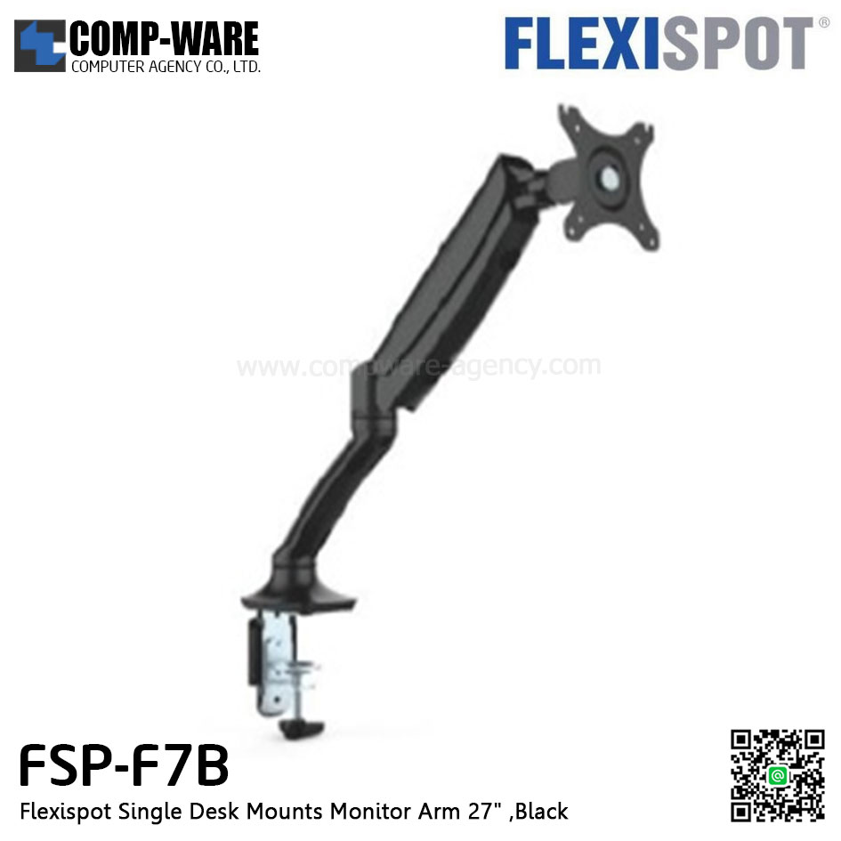 Flexispot FSP-F7B Single Desk Mounts Monitor Arm 27" ,Black , 3Y Warranty