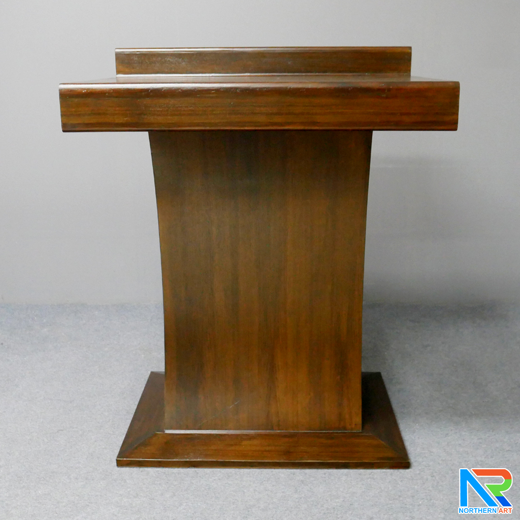 โพเดียมไม้ ยืนคู่ TOP ตรง สีโอ๊ค ขนาด (W)90 x (L)55 x (H)112 cm.