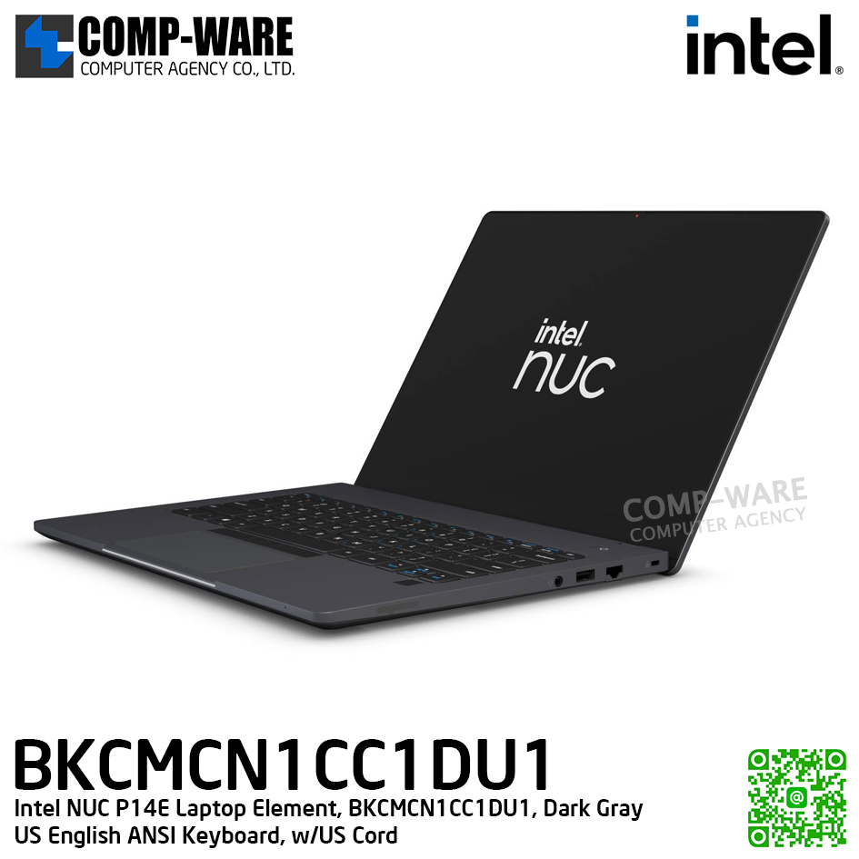 Intel NUC P14E Laptop Element, BKCMCN1CC1DU1, Dark Gray, US English ANSI Keyboard, w/US Cord / 2Y Warranty / เครื่องเปล่า