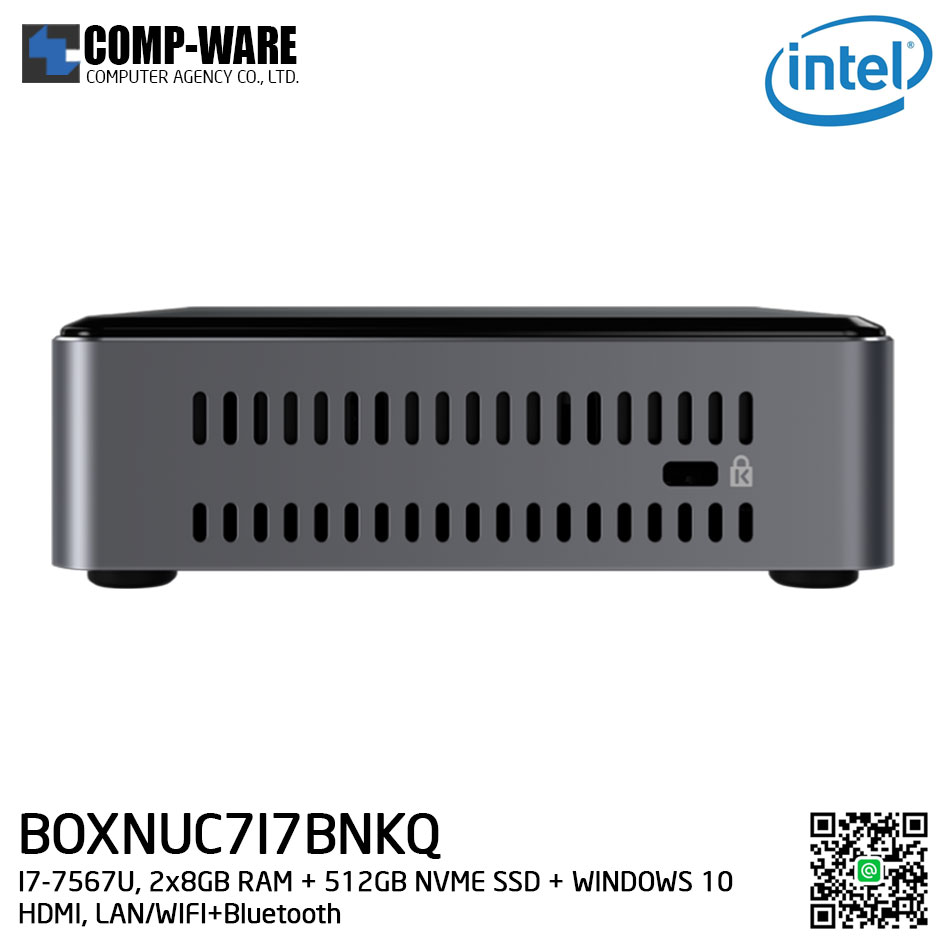 Intel NUC7I7BNKQ Mini PC NUC Kit - (I7-7567U, 2x8GB DDR4-2133 + 512GB NVME SSD + WINDOWS 10 HOME 64BIT INSTALLED, HDMI, LAN/WIFI+Bluetooth) BOXNUC7I7BNKQ