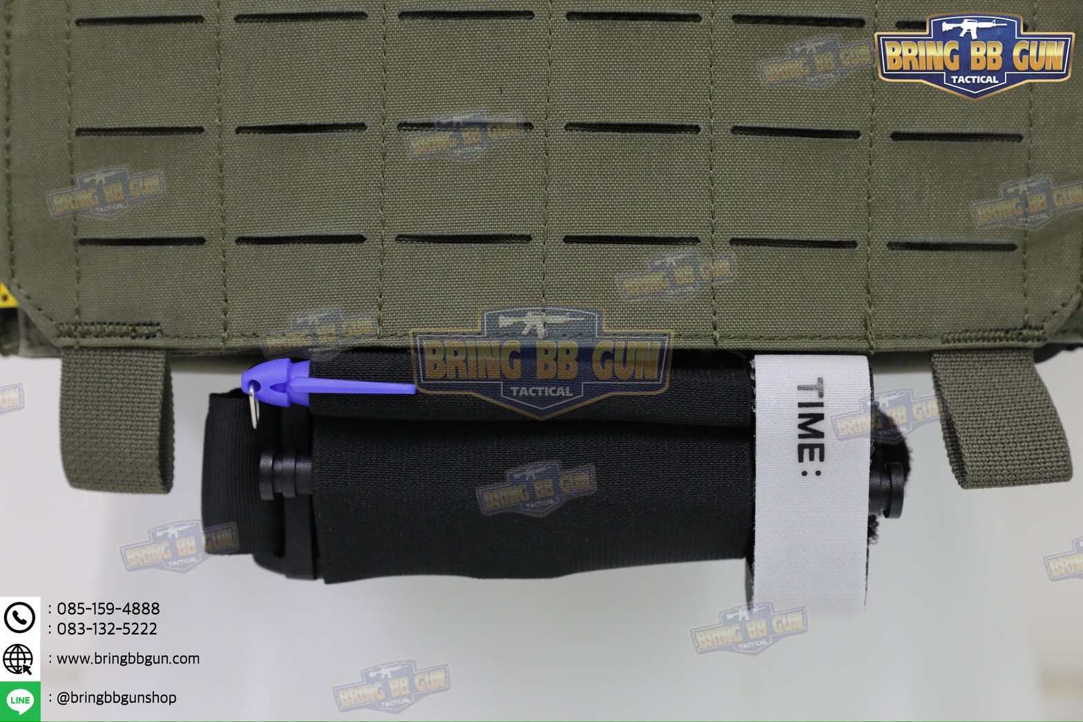 สายรัดเก็บทูนิเก้ แบบติดเข็มขัดยุทธวิธี/เสื้อเวส Version 2 ยางยืด(สำหรับเก็บทูนิเก้) แบบติดเข็มขัดยุทธวิธี/เสื้อเวส สายรัดจัดเก็บอุปกรณ์ทูนิเก้ แบบตีนตุ๊กแก (Belt Mounted Elastic Tourniquet Version 2) (Elastic TQ Holder) (Tourniquet Holder)