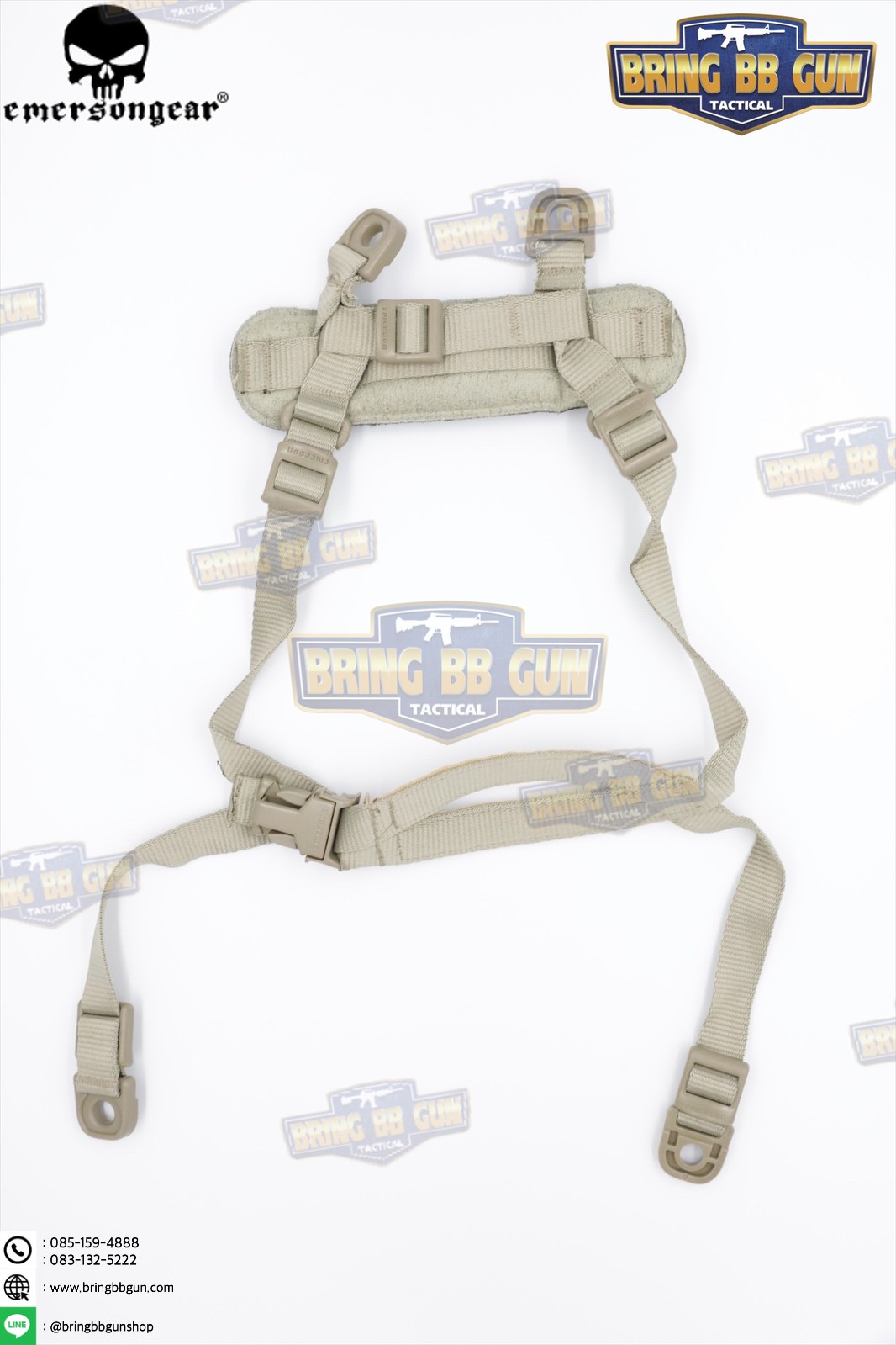 สายรัดคาง ยี่ห้อ Emerson รุ่น ทรงตัว H (EMERSON MICH Helmet Retention System H-Nape)