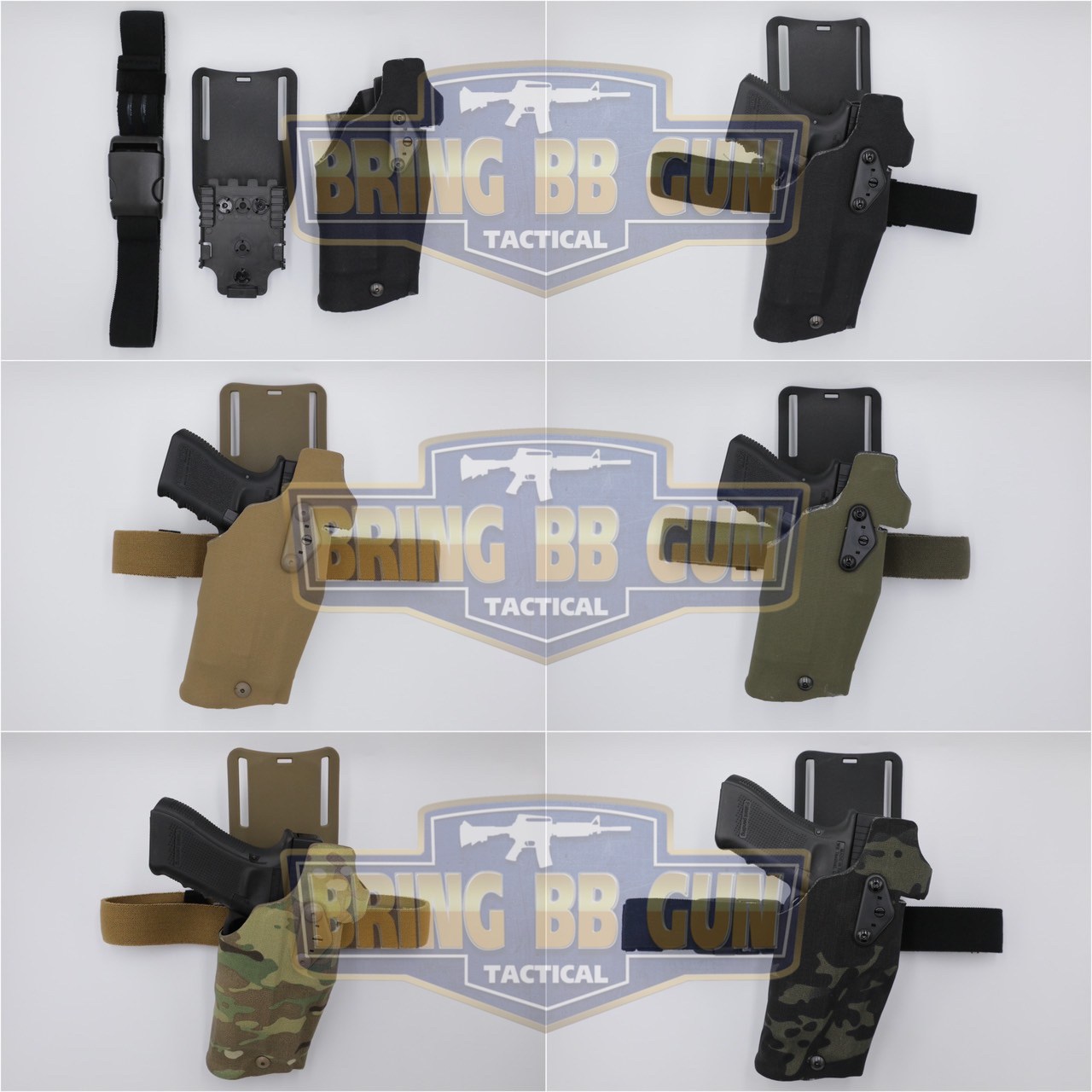 ซองปืนพกนอกปลดนิ้วโป้ง สำหรับGlock และ ไฟฉาย (Glock 17 + X300) ◼ มือขวา ◼
