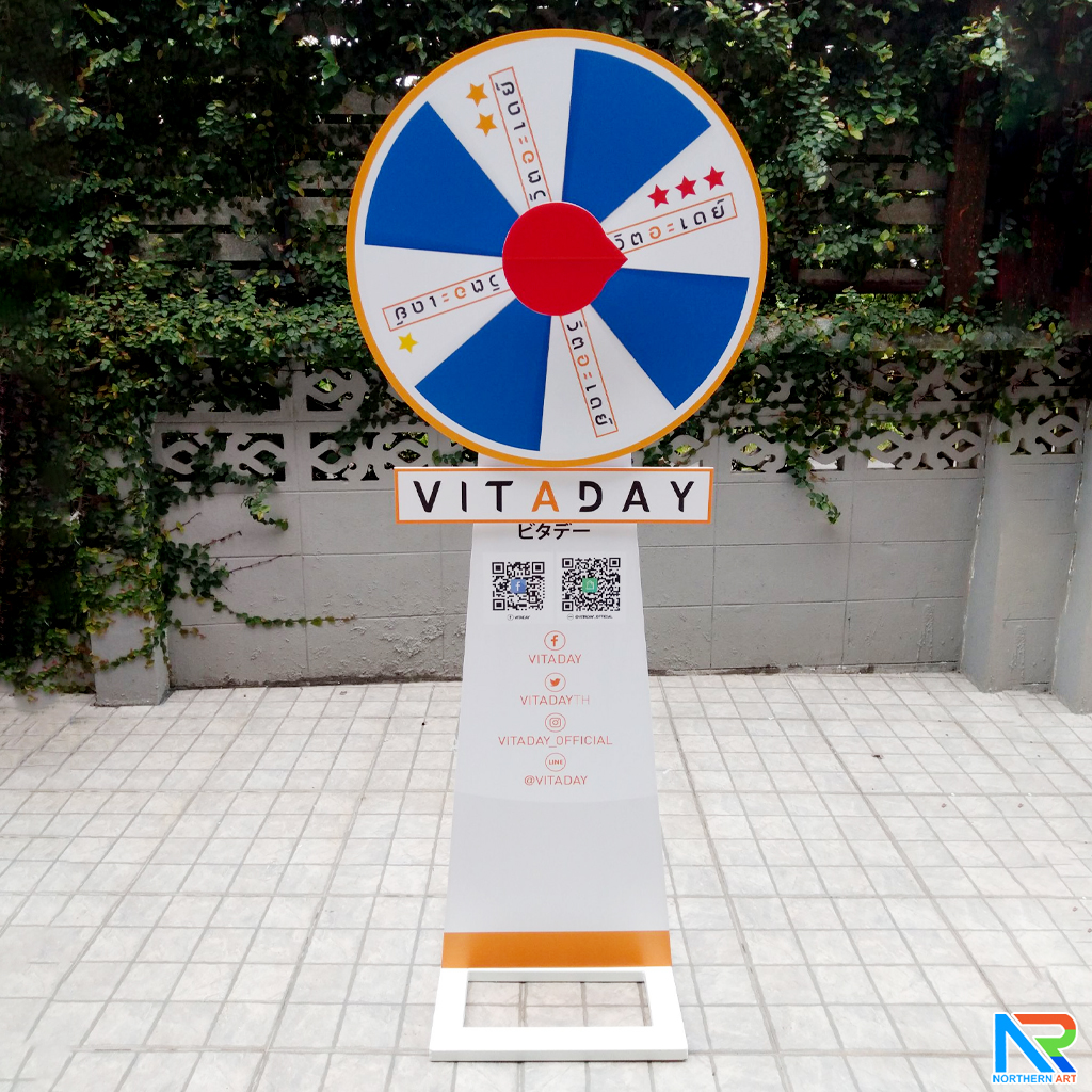 เช่าเกมส์วงล้อตั้งพื้น รุ่นเหล็ก ขนาดวงล้อ 80 ซม. ถอดประกอบได้