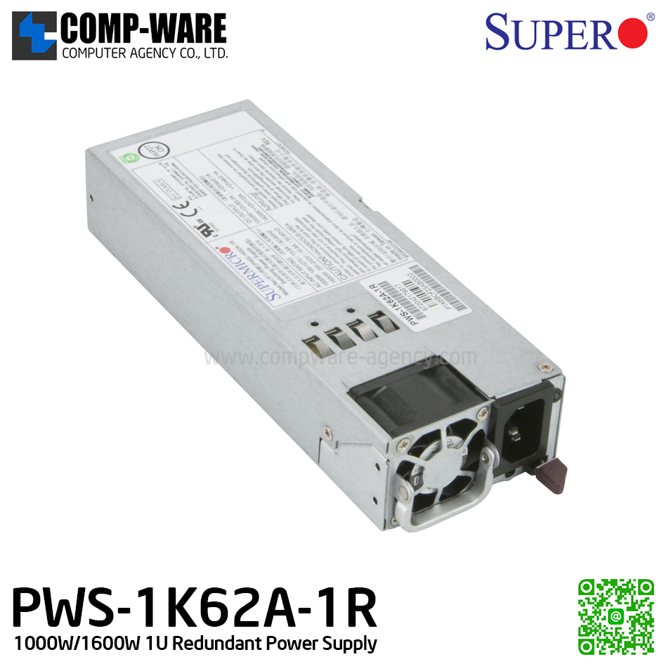 Supermicro 1000W/1600W 1U Redundant Power Supply PWS-1K62A-1R [SPARE PART]