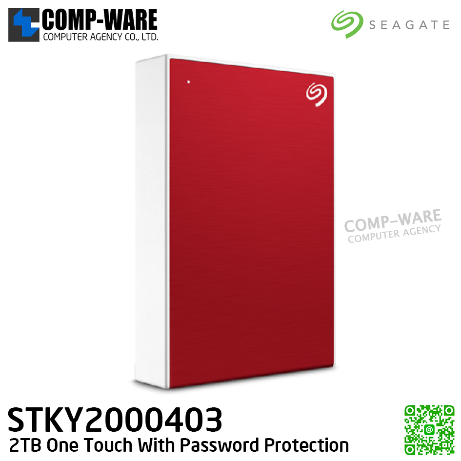 Seagate One Touch With Password Protection 2TB (Red) External HDD 2.5" - STKY2000403 / 3Y Warranty