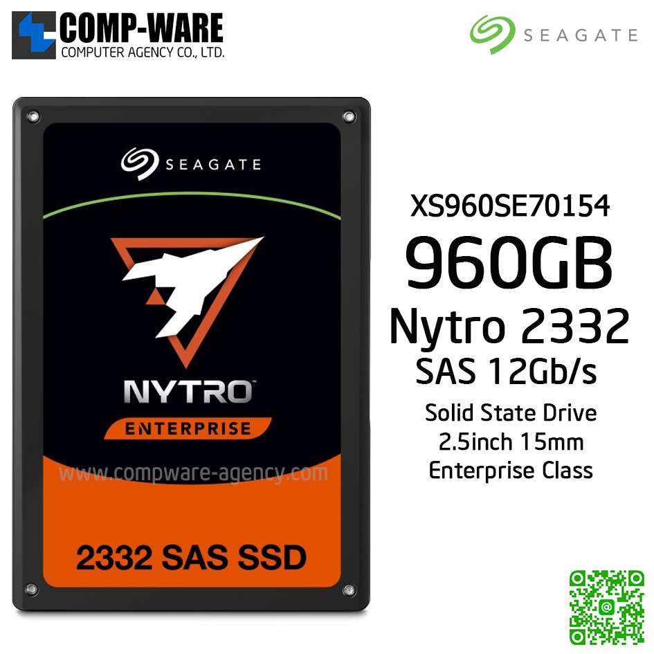 Seagate Nytro 2332 960GB 2.5 Inch 15mm Enterprise SSD SAS 12Gb/s ,ISE 3D eTLC , XS960SE70154 (5 Years warranty)