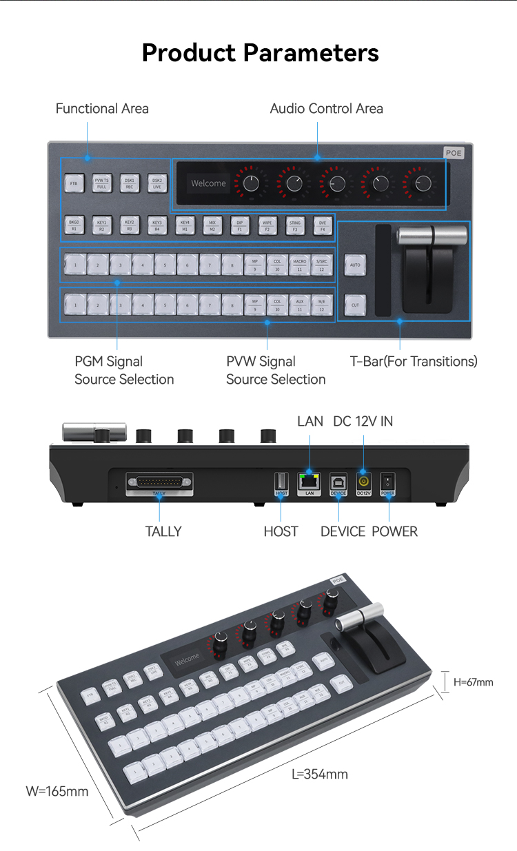 TECVAGON TVG-KD50X อุปกรณ์ควบคุม ATEM หรือ vMix