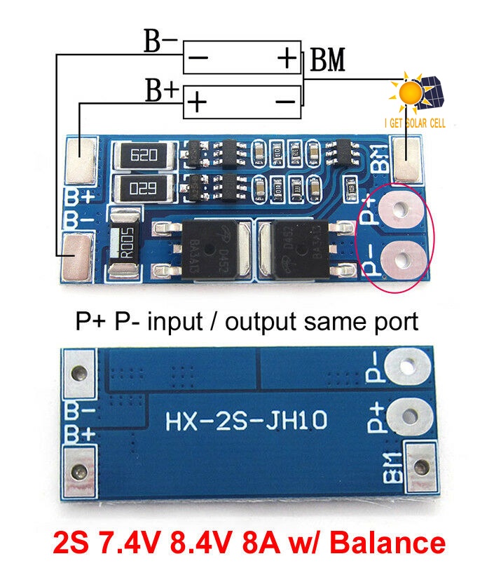 BMS 2S 8A 7.4V Balance 18650 Li-ion Lithium Battery BMS Charger Protection วงจรป้องกันแบตเตอรี่ พร้อม Balance