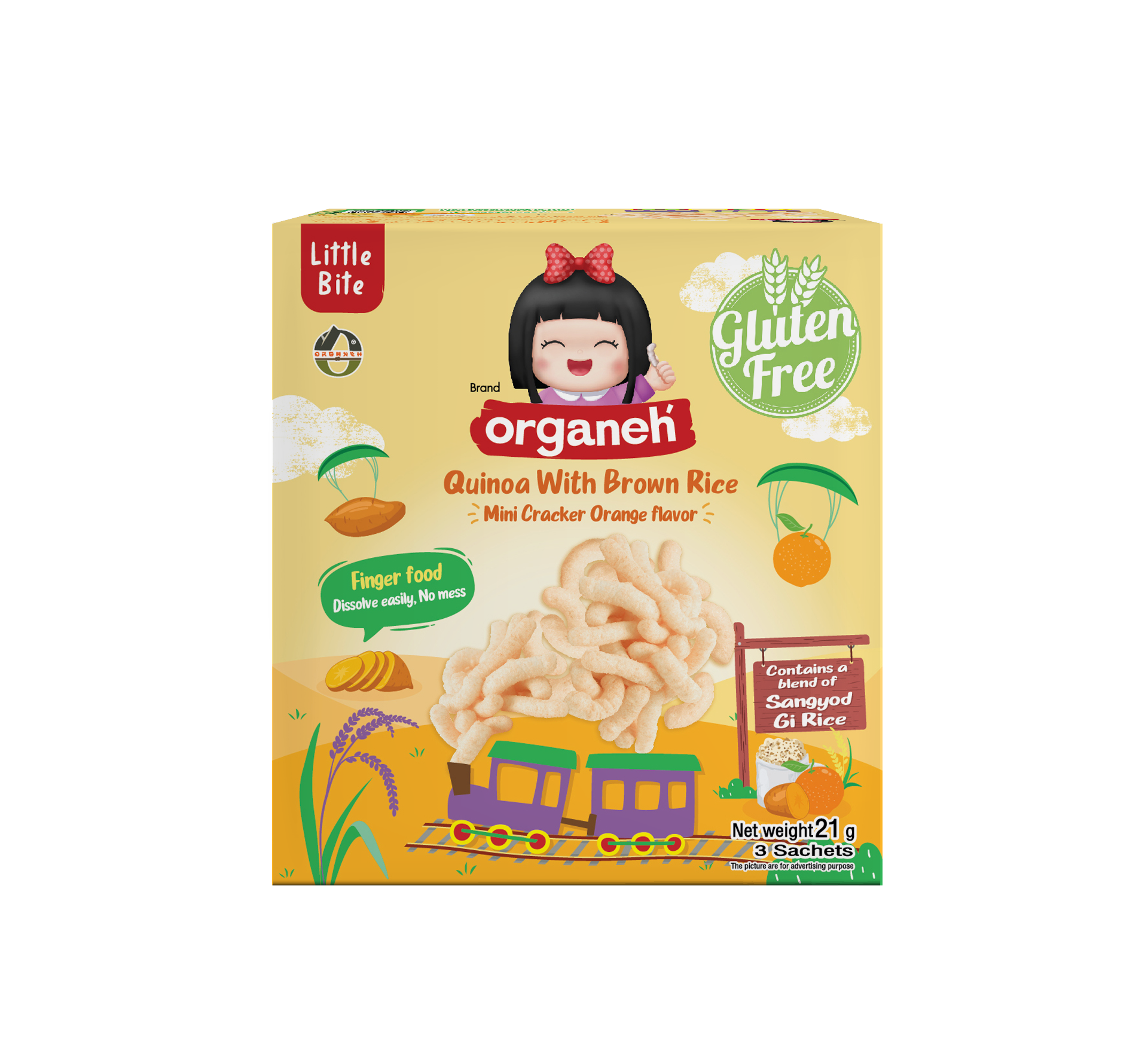 มินิเเครกเกอร์ ควินัว ผสมข้าวกล้อง รสส้ม