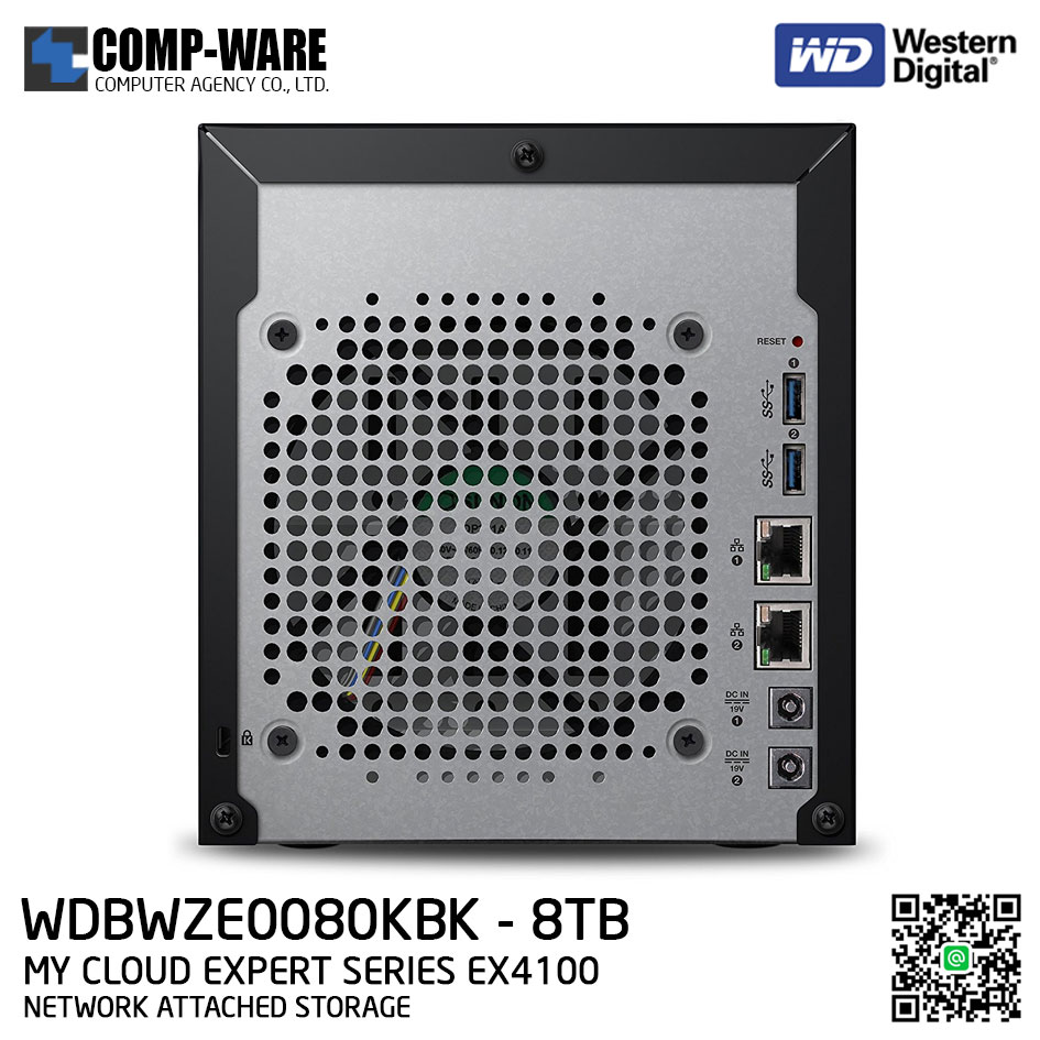 WD 8TB My Cloud Expert Series EX4100 4-Bay Network Attached Storage - WDBWZE0080KBK-SESN