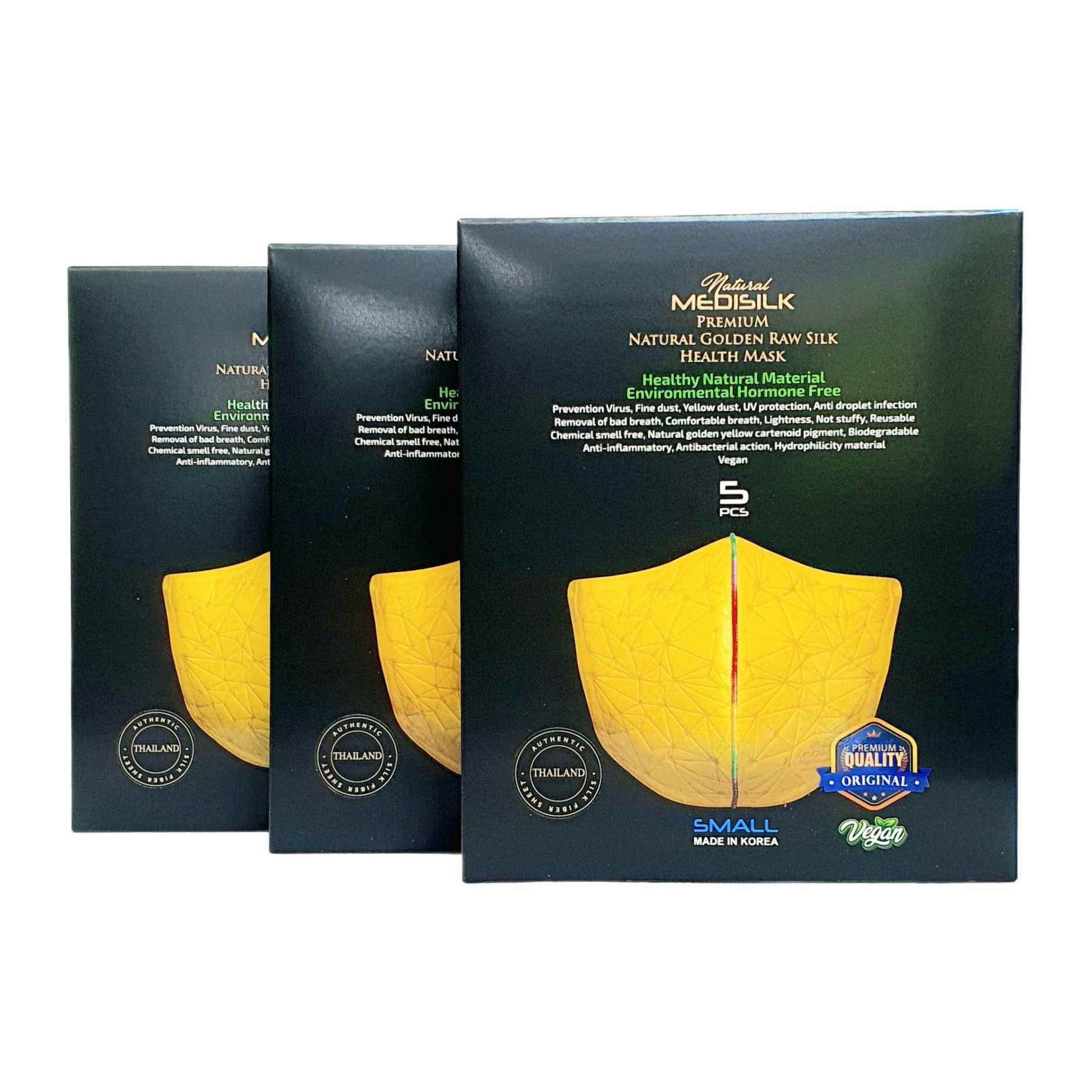 Natural Medisilk Premium Health Mask หน้ากากแผ่นใยไหมทองคำ