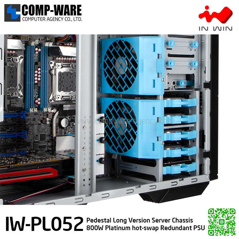 IN-WIN IW-PL052 Pedestal Long Version Server Chassis Tower , 800W Platinum hot-swap Redundant Power Supply (เคสเปล่า+พาวเวอร์ซัพพลาย) รับประกัน 3ปี // MOQ = 10 unit