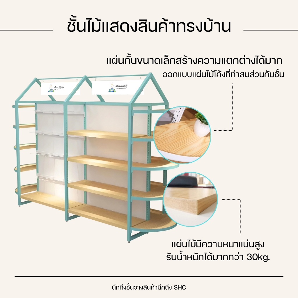 ชั้นไม้ทรงบ้าน ชั้นวางของเล่น ชั้นวางของแม่และเด็ก