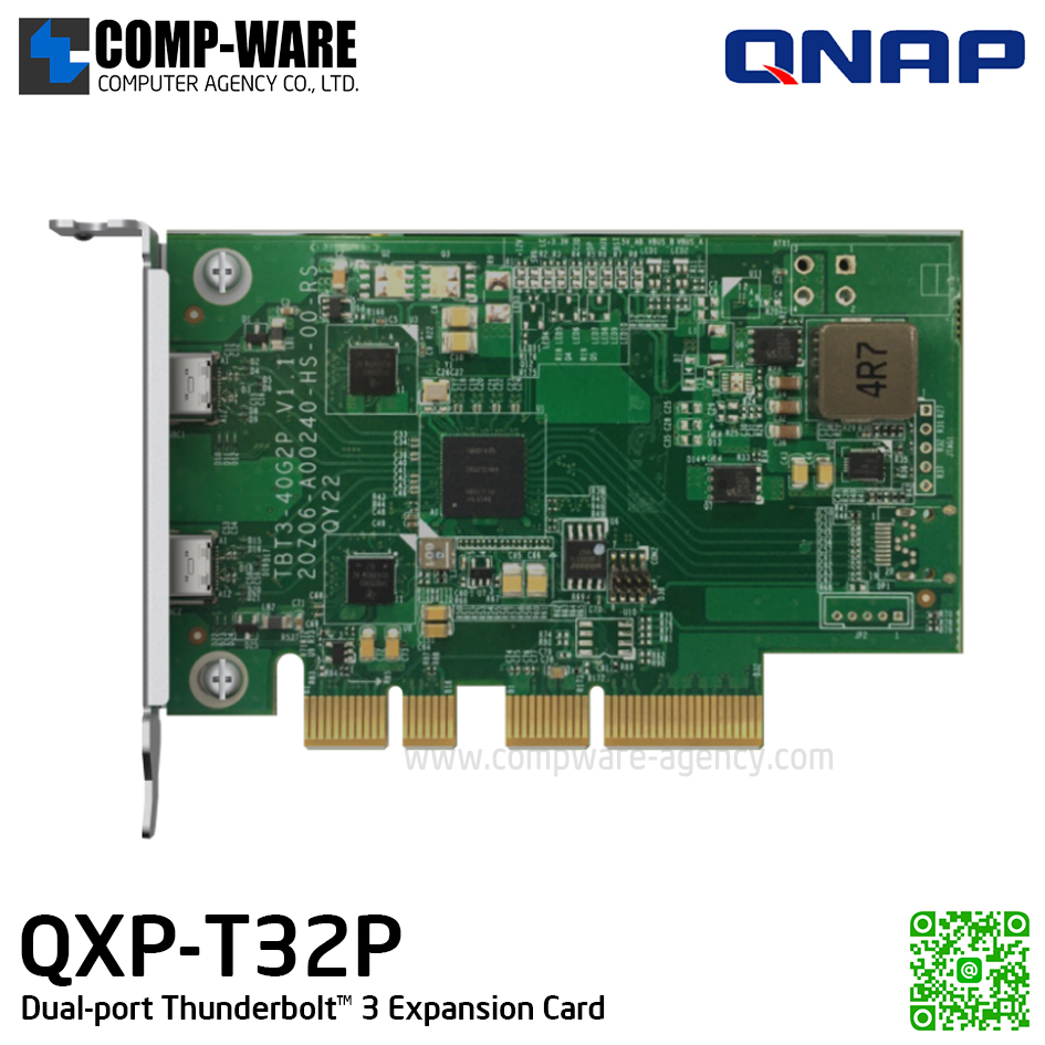 QNAP QXP-T32P Dual-port Thunderbolt™ 3 Expansion Card (2Y Warranty)