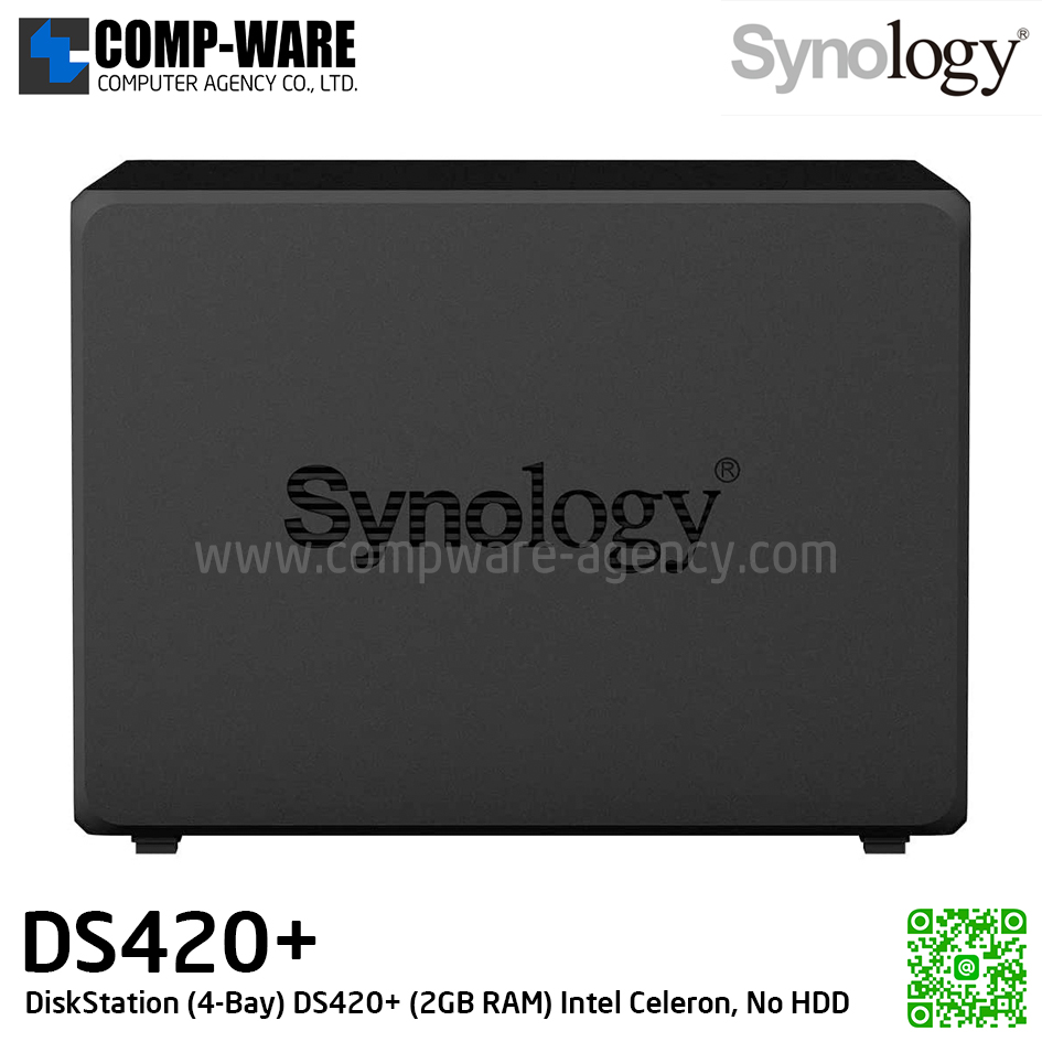 Synology DiskStation (4-Bay) DS420+ (2GB DDR4 RAM up to 6GB) Intel Celeron J4025 Dual-Core, No HDD