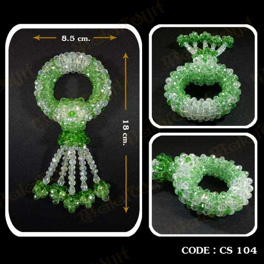พวงมาลัยคริสตัล ขนาดเล็ก (สีเขียว)
