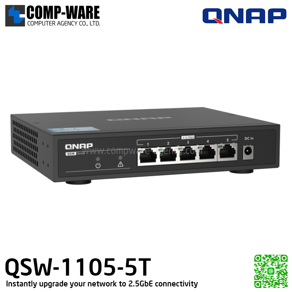 QNAP QSW-1105-5T Instantly upgrade your network to 2.5GbE connectivity