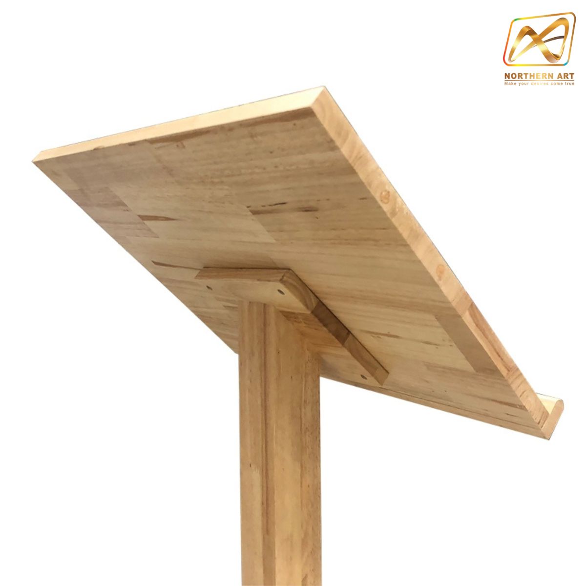 เมนูสแตนไม้ยางพารา (W) 36 X (L) 50 X (H) 112 cm. สีธรรมชาติ แข็งแรง ทนทาน สำหรับวางเมนูหน้าร้านอาหาร