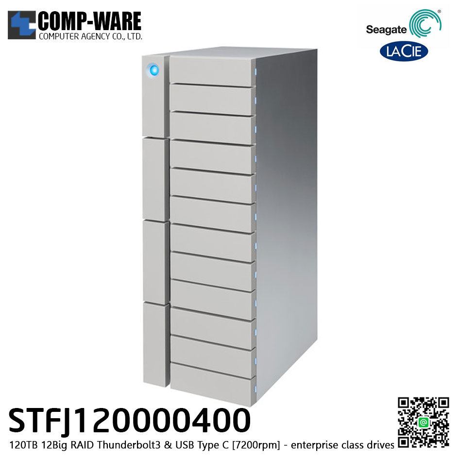 Seagate LaCie 12big 120TB 12-Bay Thunderbolt 3 RAID Array (12 x 10TB) STFJ120000400