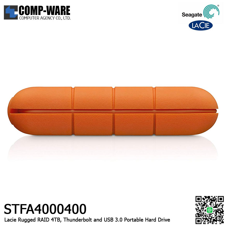 Seagate LaCie 4TB Rugged RAID Thunderbolt and USB 3.0 Portable Hard Drive Hard Drive - STFA4000400