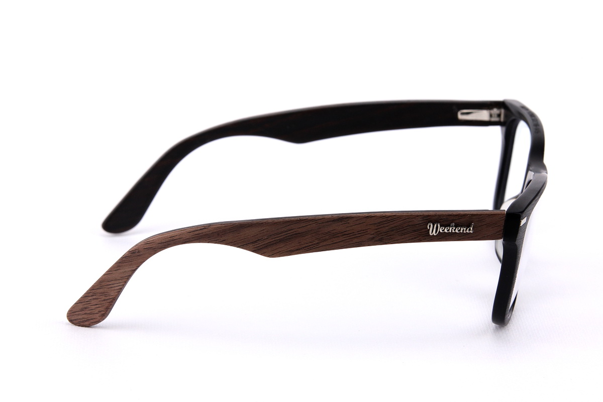 กรอบแว่นสายตาขาไม้ Weekend Duet Collection New York Matte Black (Dark)
