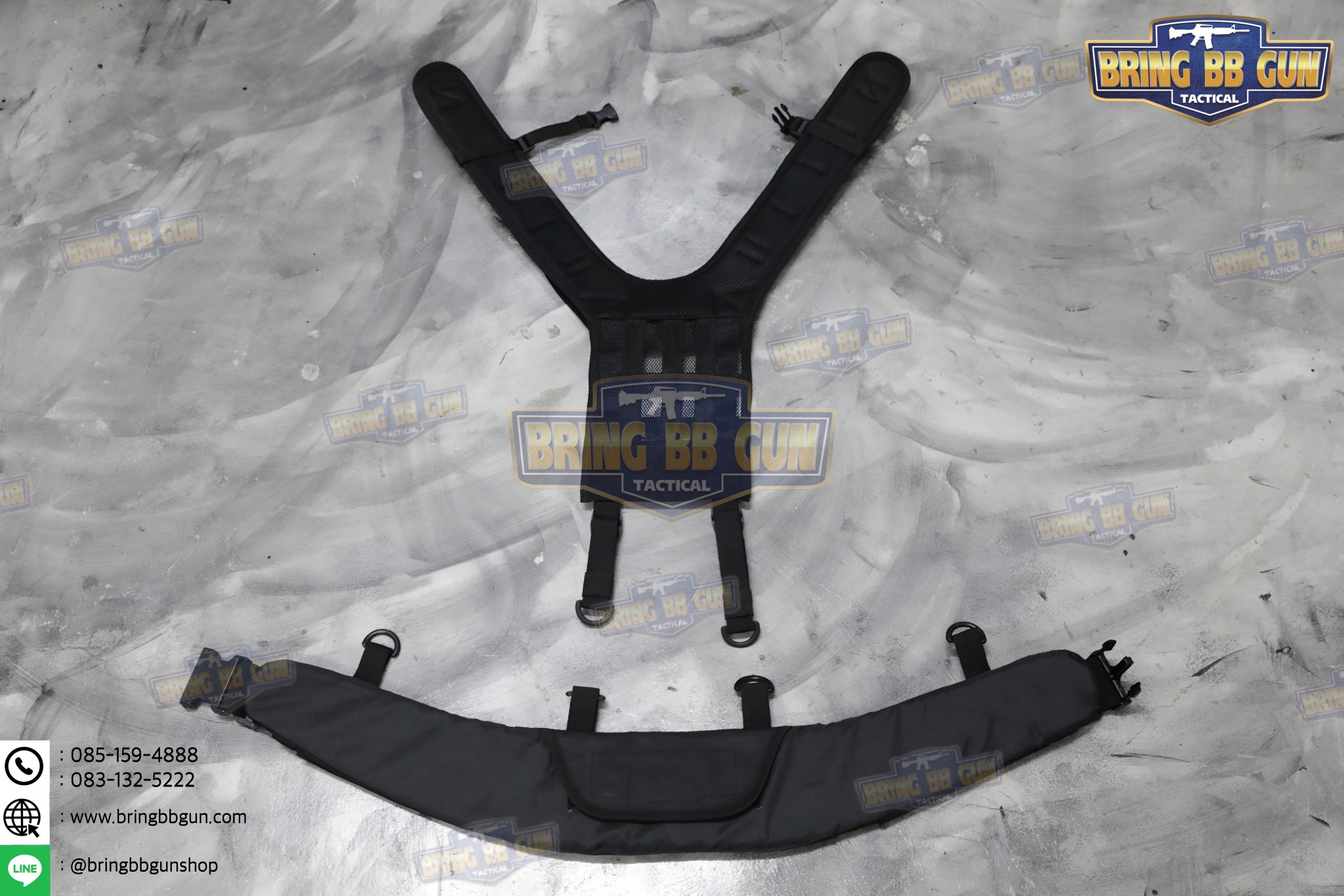 เข็มขัดสนามแบบนวม + สายโยงบ่า (เข็มขัดสนามใส่อุปกรณ์) (เข็มขัดยุทธวิธี) (Tactical Belt) (สายโยงบ่า) (สายเก่ง) (Belt Suspenders)