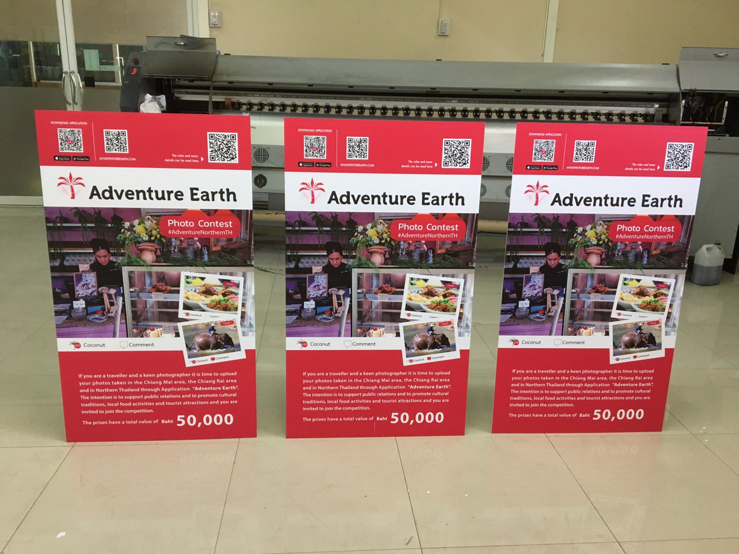 STANDY สแตนดี้ รุ่นพีพีบอร์ด หนา 5 มม. พร้อมงานพิมพ์สติ๊กเกอร์ ตามขนาดที่ต้องการ ( ไม่ไดคัท )