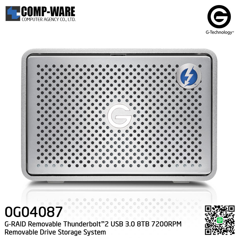 G-Technology G-RAID Removable Thunderbolt™2 USB 3.0 8TB 7200RPM Removable Drive Storage System - 0G04087