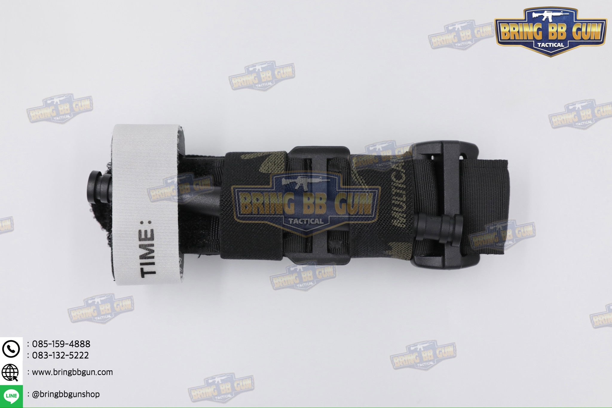 สายรัดเก็บทูนิเก้ แบบMolle ติดเข็มขัดยุทธวิธี/เสื้อเวส ยางยืด(สำหรับเก็บทูนิเก้) แบบMolle ติดเข็มขัดยุทธวิธี/เสื้อเวส สายรัดจัดเก็บอุปกรณ์ทูนิเก้ แบบMolle (Belt Mounted Elastic Tourniquet) (Elastic TQ Holder) (Tourniquet Holder)