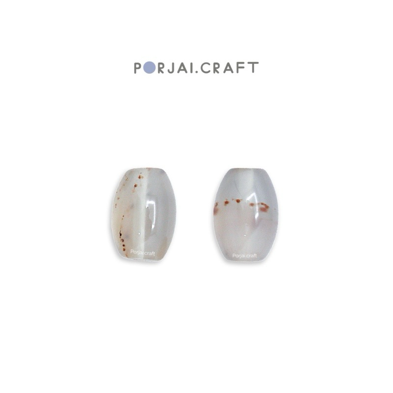 Grey Agate Barrel Beads ลูกปัดอาเกต 11mm