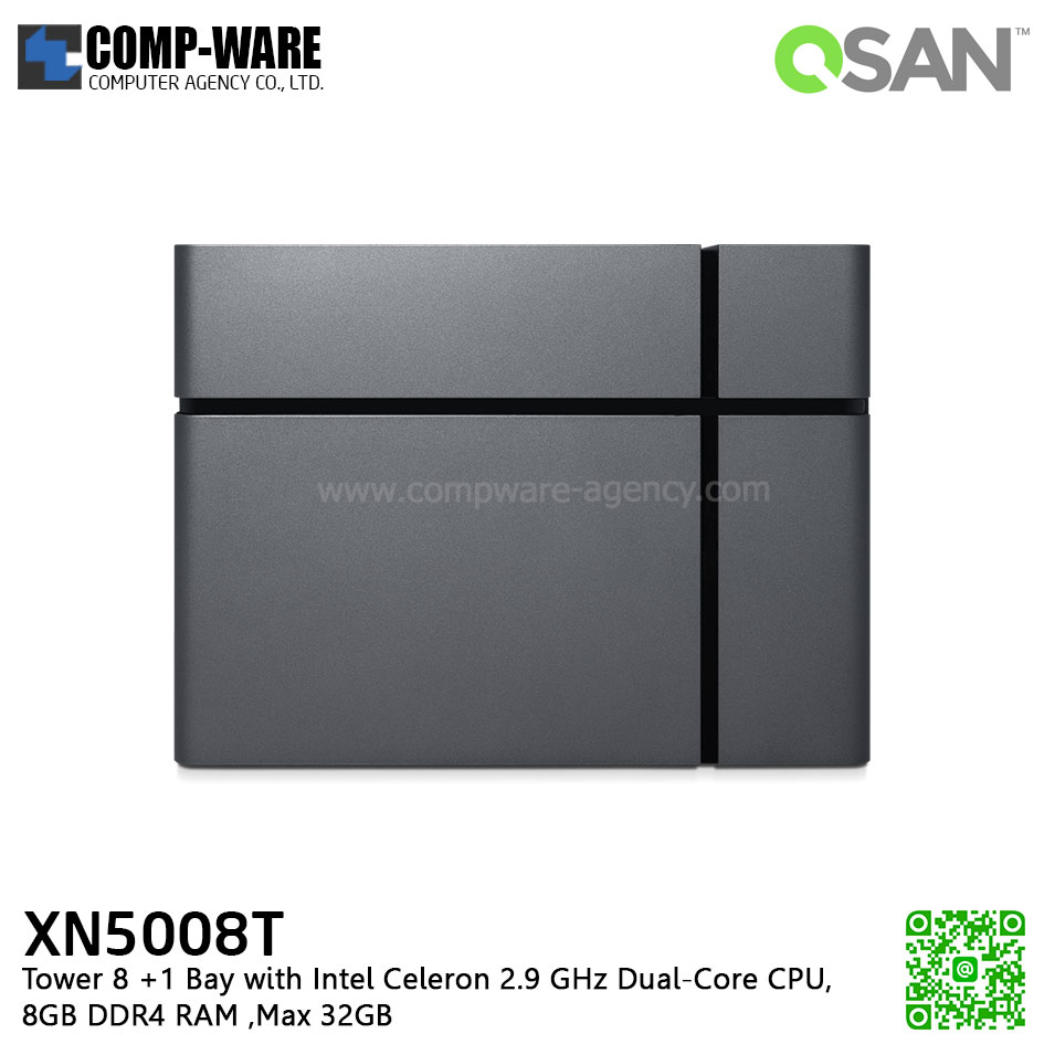 QSAN (8+1 Bays) XCubeNAS XN5008T (8GB RAM) Tower NAS Storage , No HDD