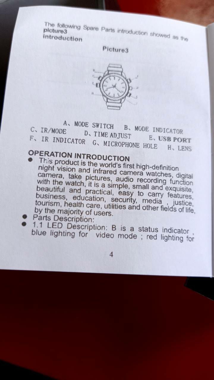 กล้องแอบถ่าย นาฬิกาข้อมือ spy watch 16GB