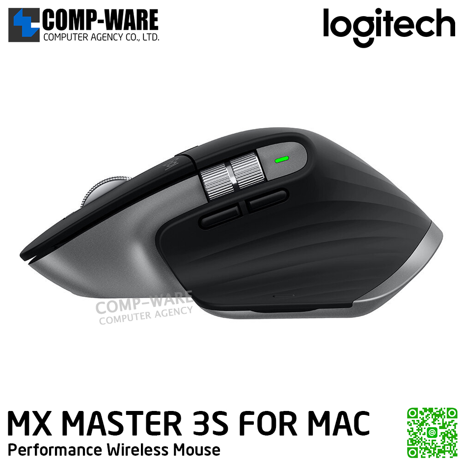 Logitech MX MASTER 3S FOR MAC Performance Wireless Mouse - SPACE GREY - 1Y Warranty - 910-006573