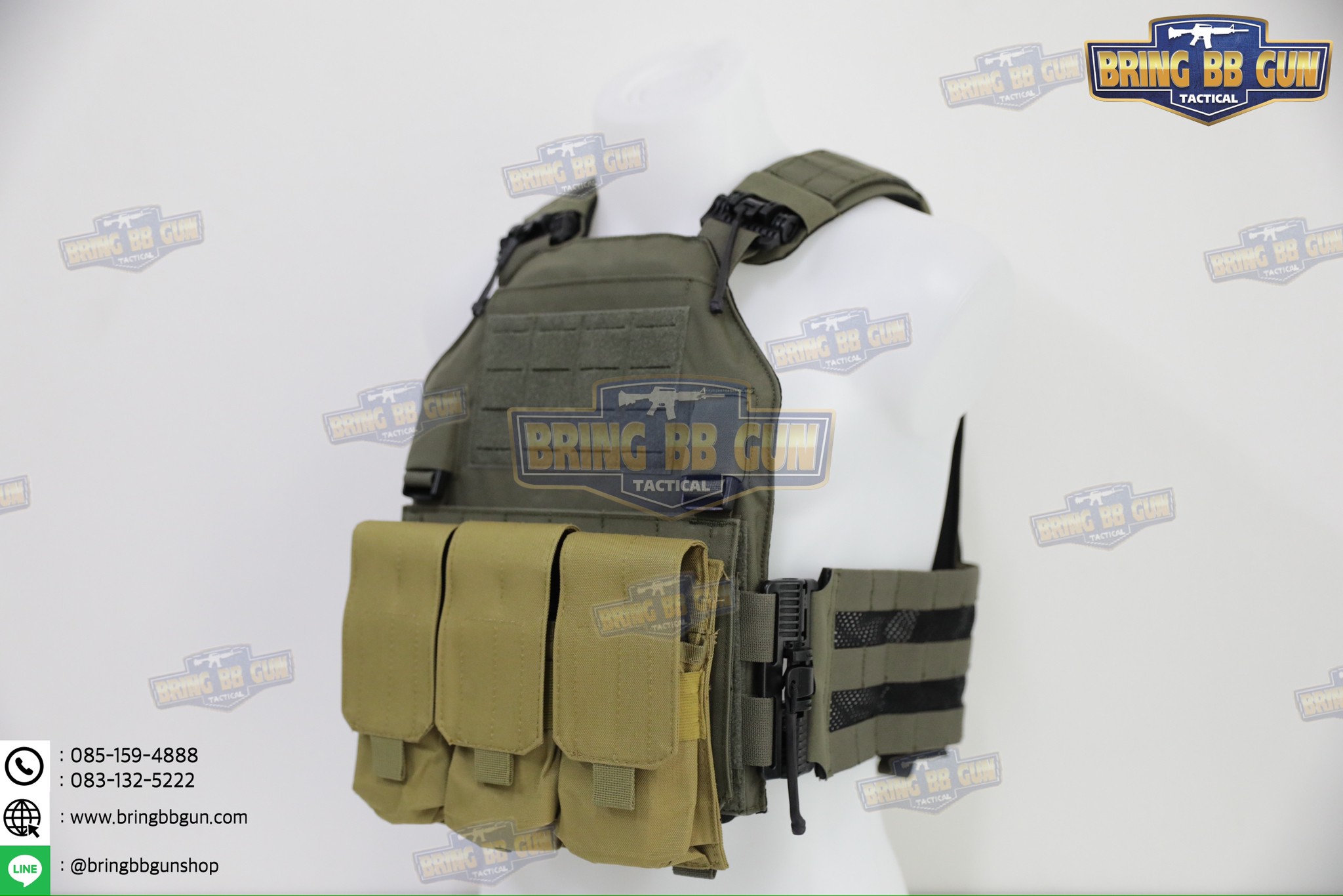 เพ้าแม็กกาซีนปืนยาวมีฝาปิด (แบบผ้า) รุ่น 3ช่อง