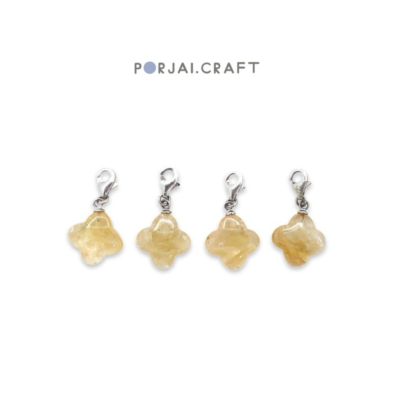 Citrine Clover Pendant จี้โคลเวอร์ซิทริน 13mm