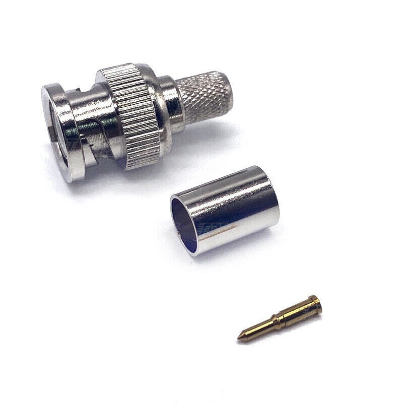 ปลั๊ก BNC MALE CRIMP TYPE | PC101-RG6 ตัวผู้แบบบีบ | บรรจุภัณฑ์ 1แพ็ค/10ชิ้น | ปลั๊กแจ๊ค | สำหรับRG6