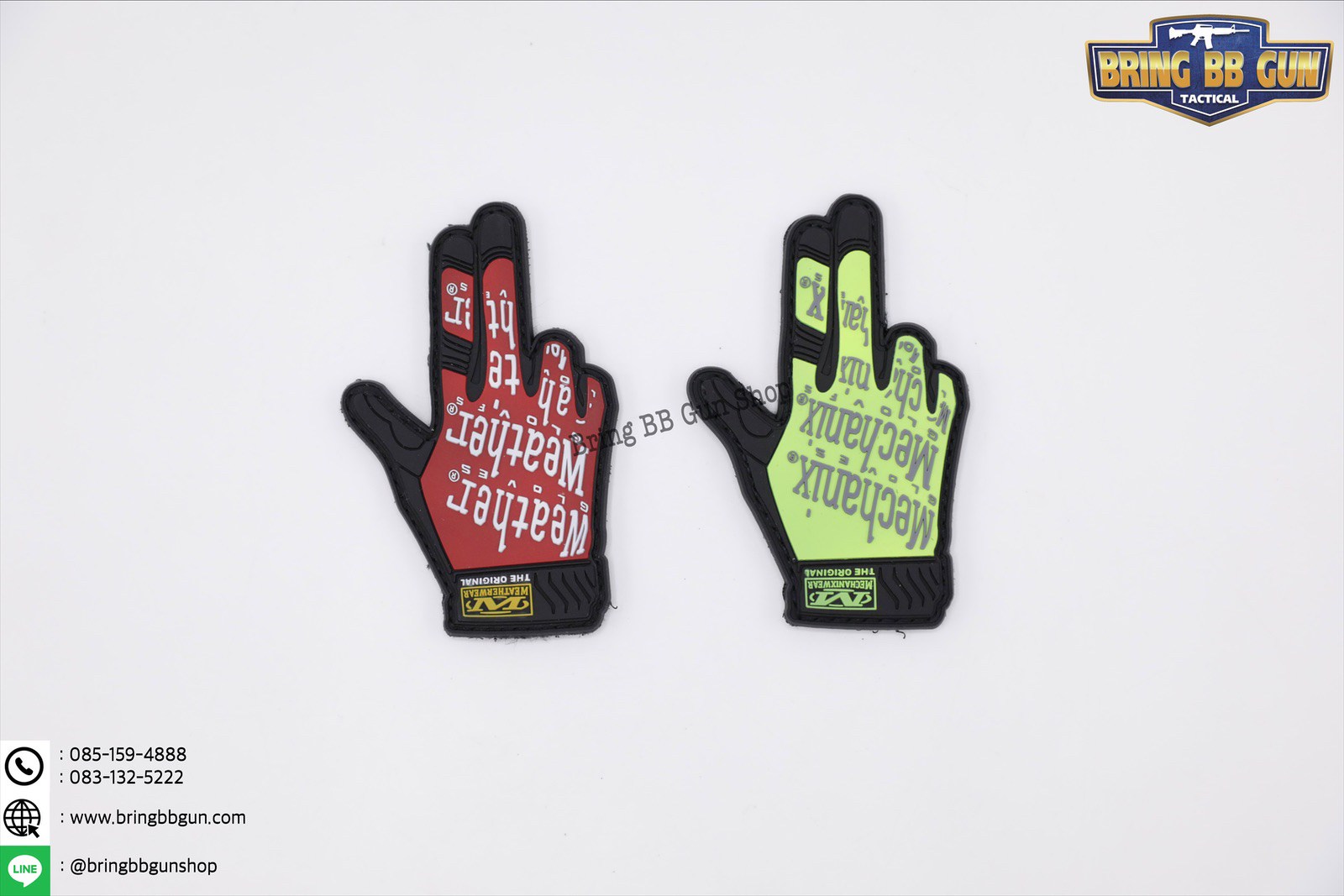 Patches (ด้านหลังมีตีนตุ๊กแก) ลาย ถุงมือทำท่ารูปปืน (Weather Gloves)