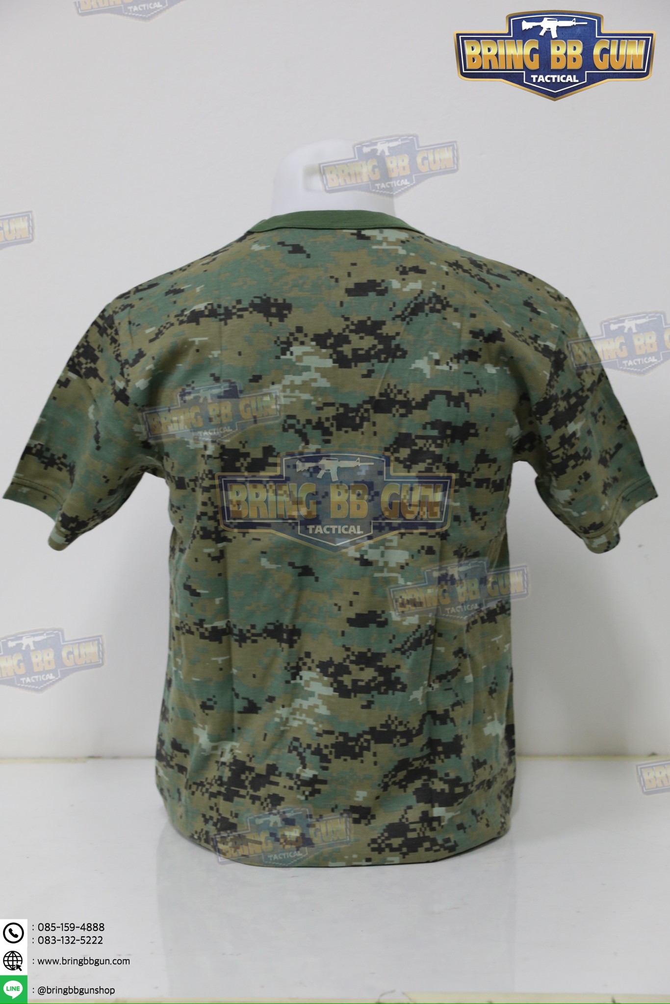 เสื้อยืดคอกลมลายพราง พิมพ์ลาย3D ผ้า TC