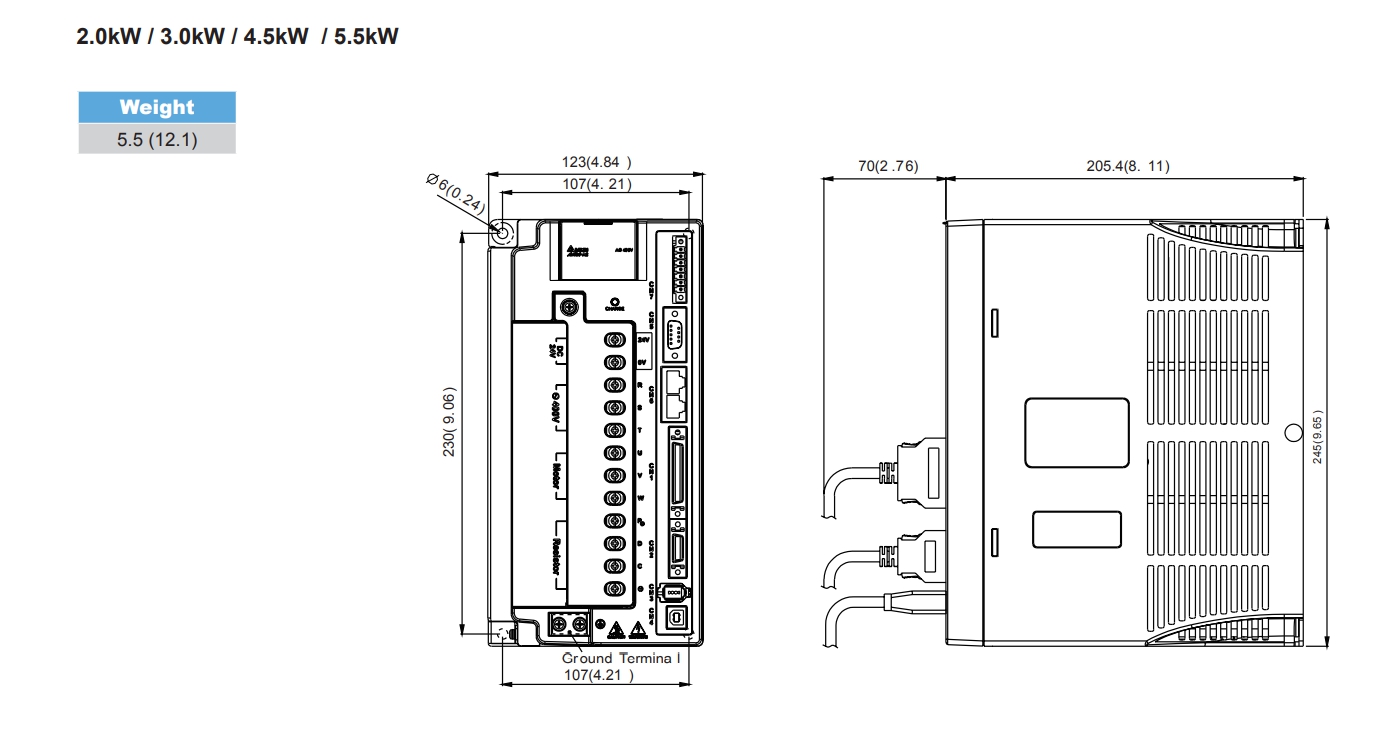 Delta AC Servo Drive ASD-A2-3043-M 3Kw 400v 3-Phase close loop CanOpen