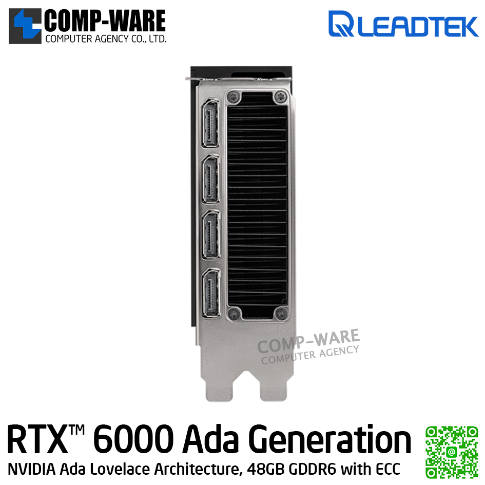 Leadtek NVIDIA RTX 6000 Ada Generation (48GB GDDR6 Memory with ECC) Workstation Graphics Card / 3Y Warranty