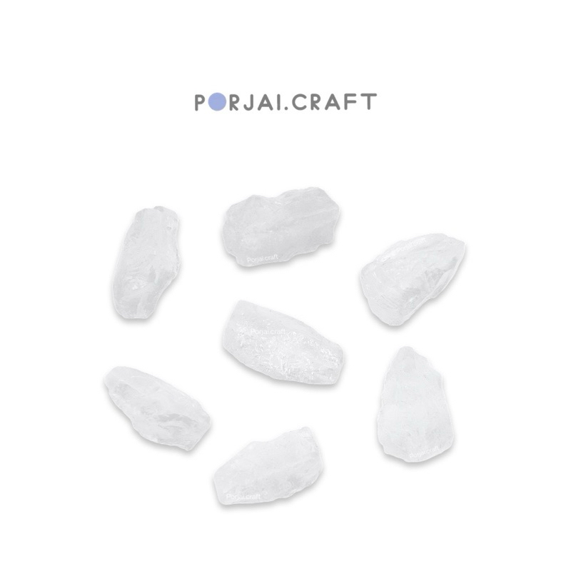 Raw Clear Quartz Free Form Bead ลูกปัดควอตซ์ใส