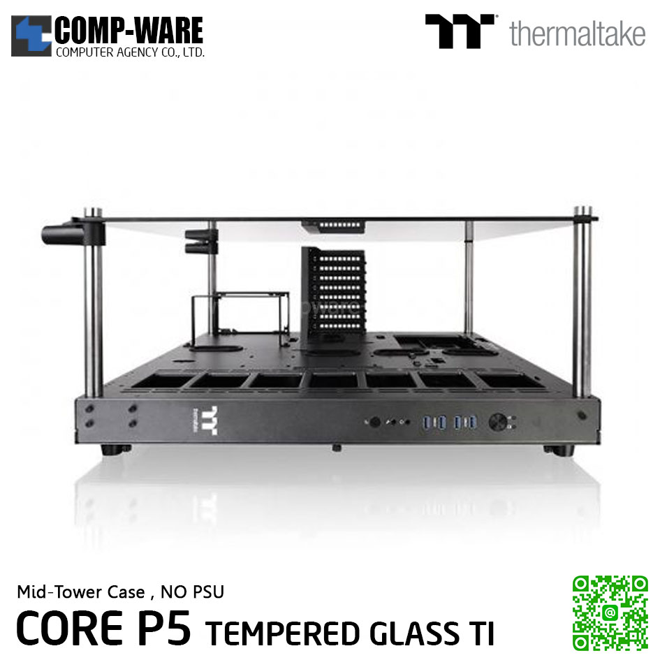 Thermaltake Core P5 TG Ti ,Tempered Glass Titanium Edition ATX Wall Mount Chassis , Space Gray , No Power - CA-1E7-00M9WN-00