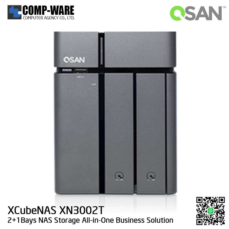 QSAN (2+1 Bays) XCubeNAS XN3002T (4GB RAM) Tower NAS Storage , No HDD