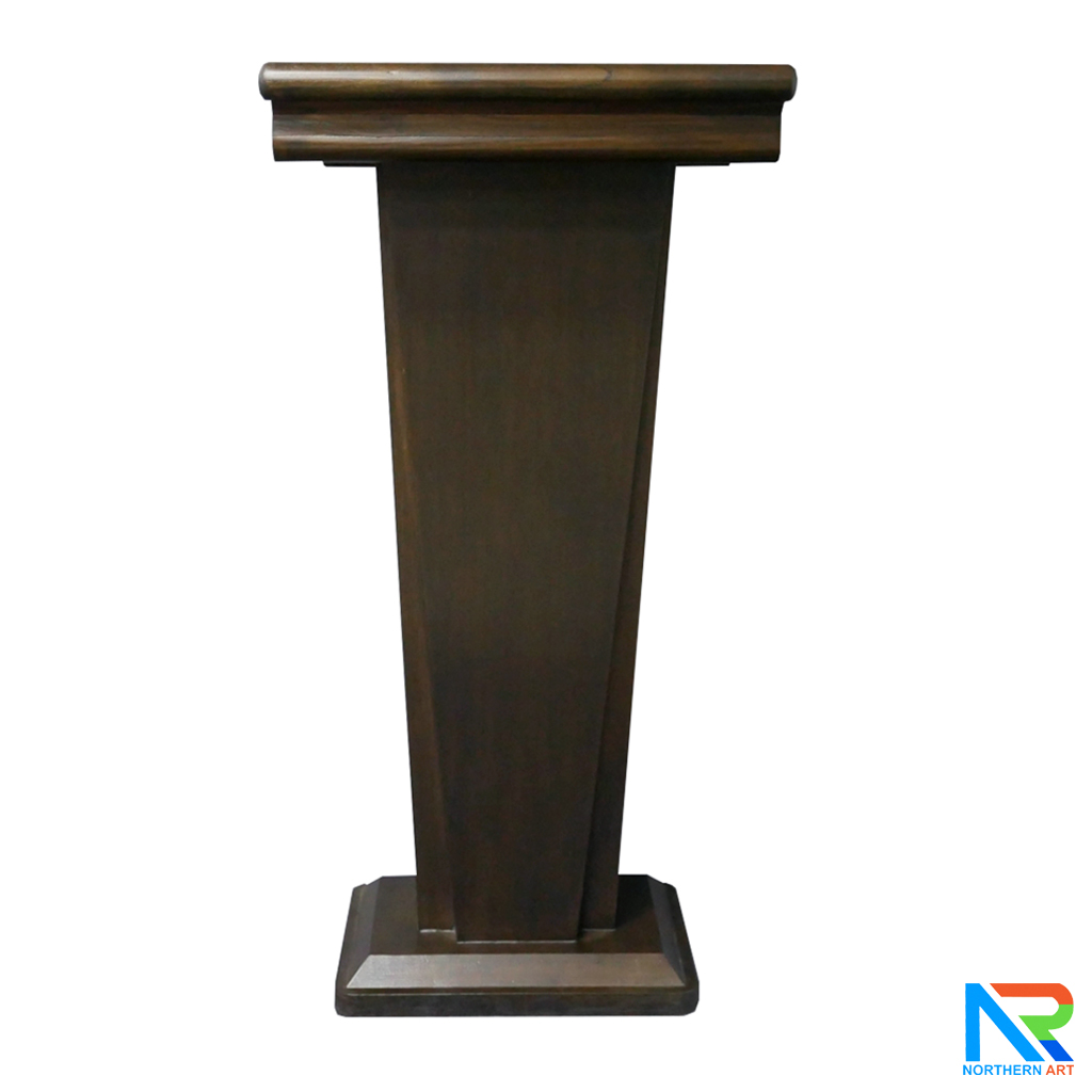 โพเดียมไม้ สีโอ๊ค ทรงโมเดิร์น TOPตรง ขนาด (W)56 x (L)48 cm. สูง 112 cm.